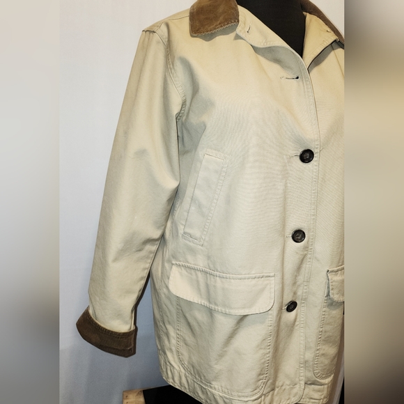 Mint 2BN cond (L) Women's L.L.Bean Lined button front jacket + cord trim accents - Picture 2 of 14